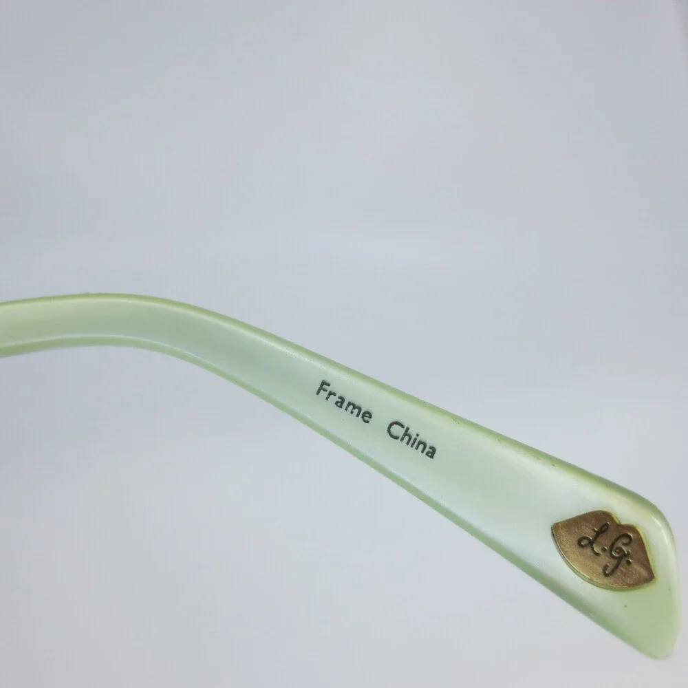 Lulu Guinness LG65 TOR Tortoise Mint Green Polka Dot Eyeglasses Frames 52-14-135